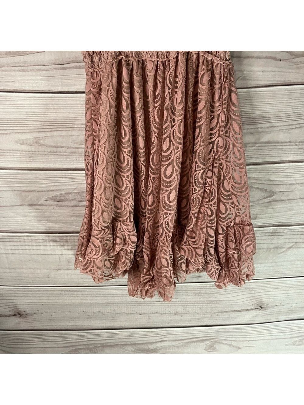 FREE People Adella Crochet Lace Slip Velvet Burnout Dress in Pink - Picture 11 of 12